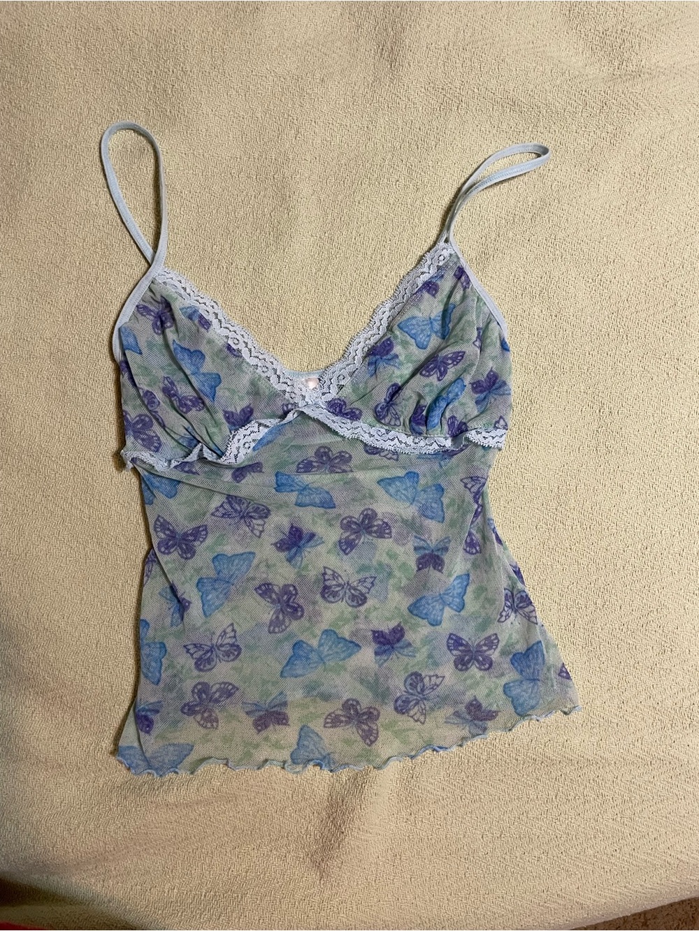 Cami Tank Top butterfly print in Blue & Purple